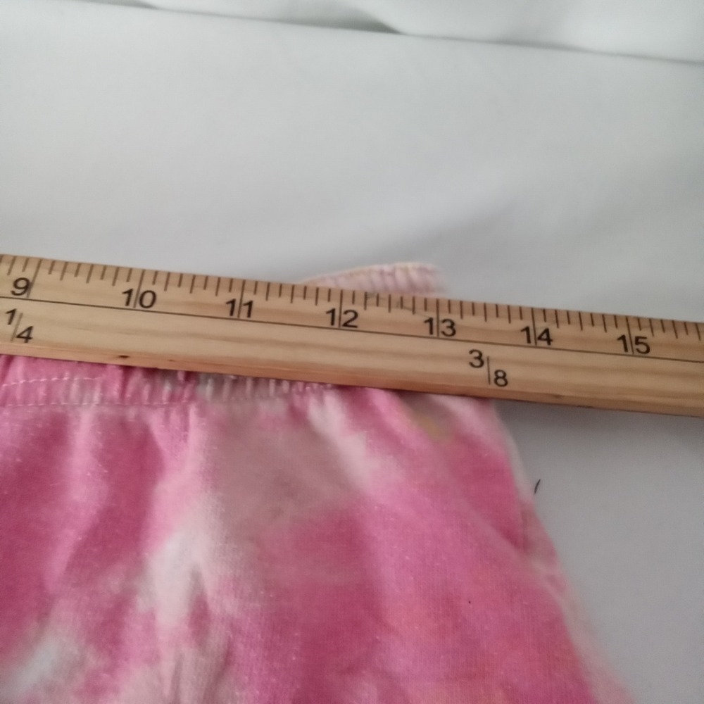 Hard Candy Pink Tie Dye Sun Graphic Lounge Shorts Women Medium Raw Hem Boho Y2K - Picture 6 of 7